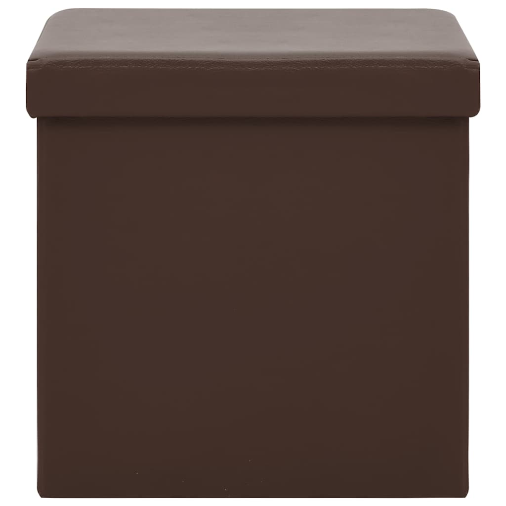 Hocker mit Stauraum 2 Stk. Braun PVC