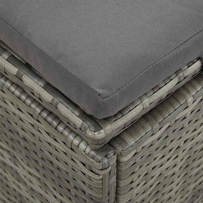Sonnenliege mit Auflagen Poly Rattan Dunkelgrau