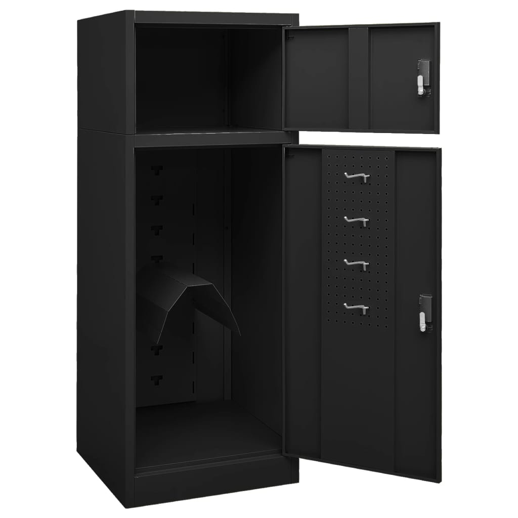 Saddle cabinet black 53x53x140 cm steel