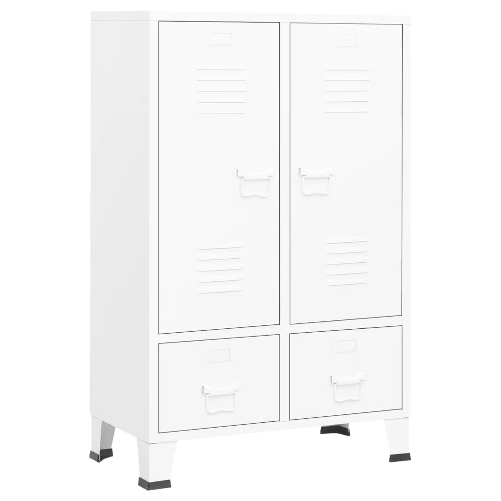 Armoire style industriel blanche 67x35x107 cm acier