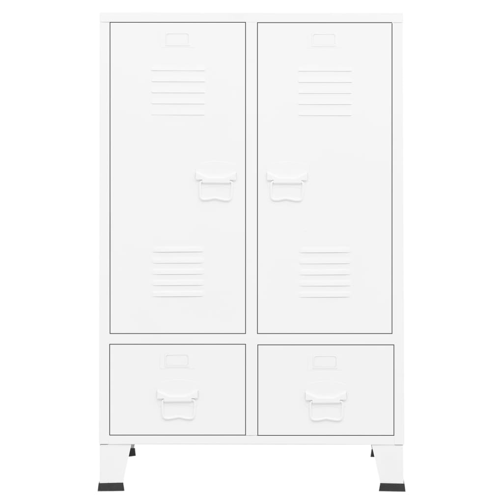 Armoire style industriel blanche 67x35x107 cm acier