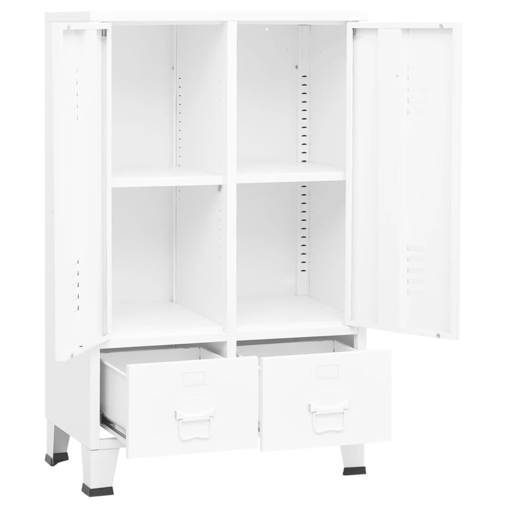 Armoire style industriel blanche 67x35x107 cm acier