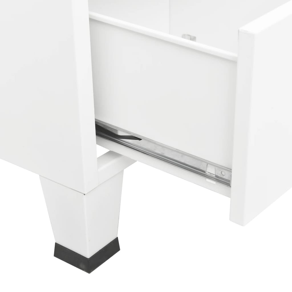 Armoire style industriel blanche 67x35x107 cm acier