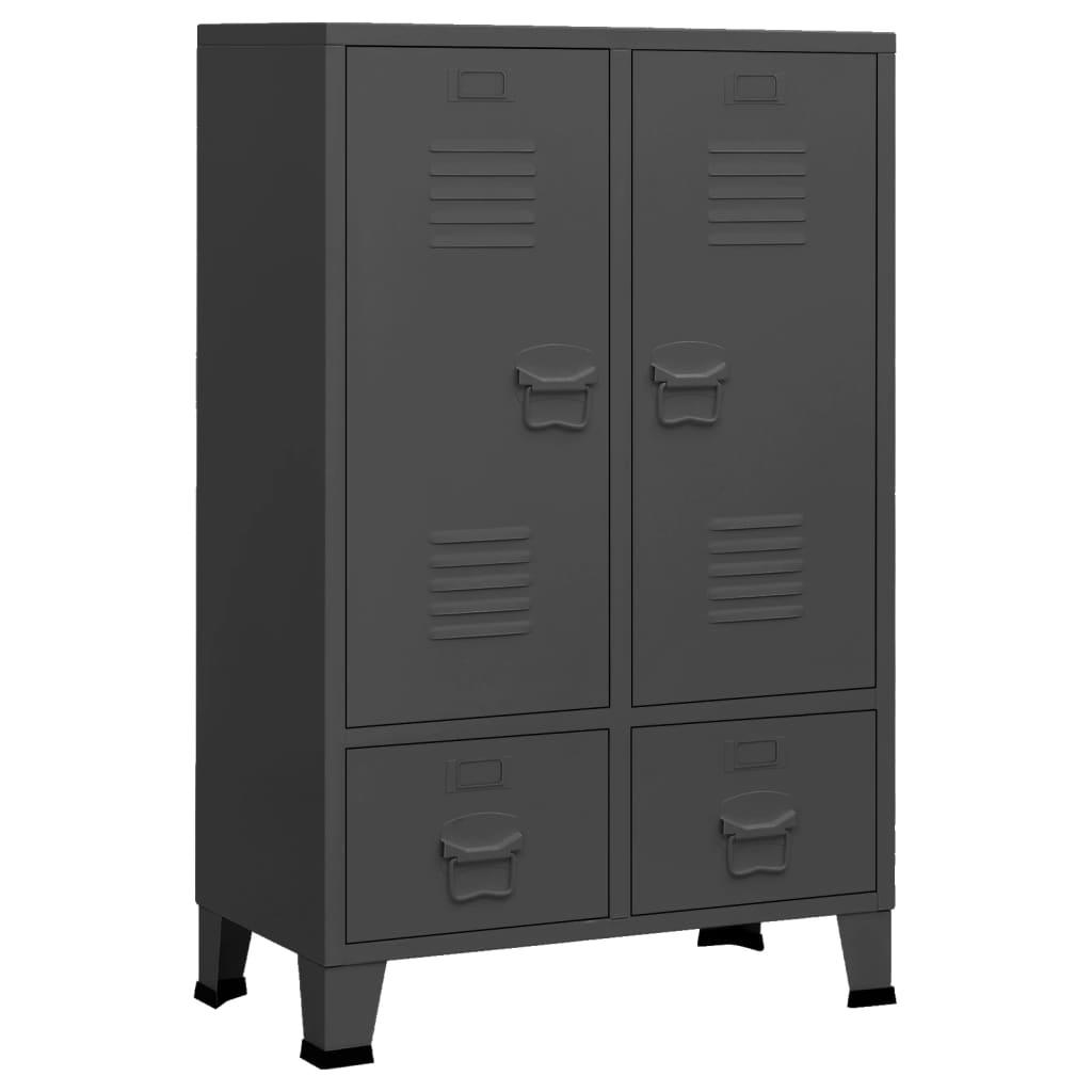 Armoire style industriel anthracite 67x35x107 cm acier