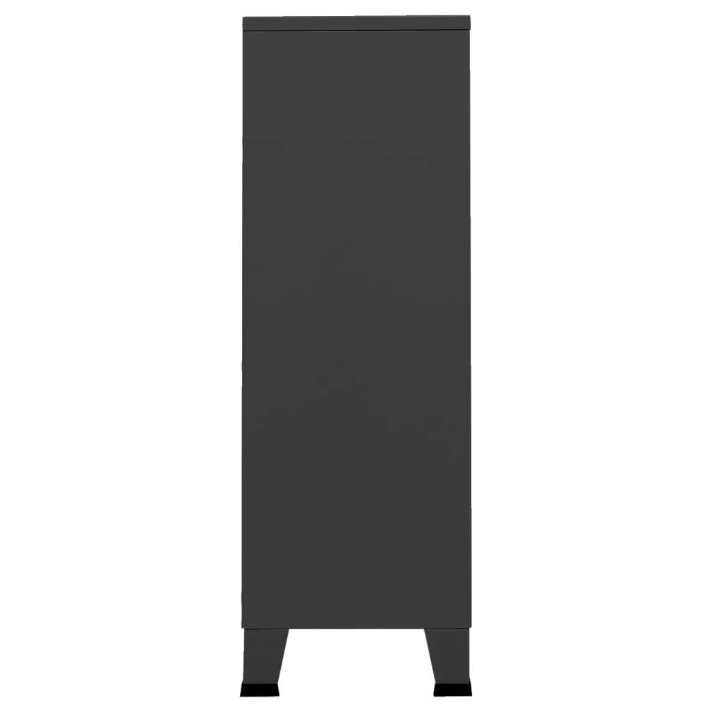 Armoire style industriel anthracite 67x35x107 cm acier