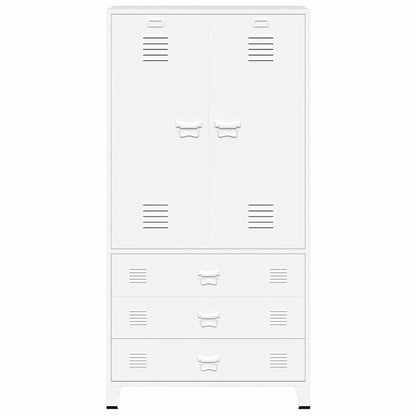 Industrial Kleiderschrank Weiß 90x50x180 cm Metall