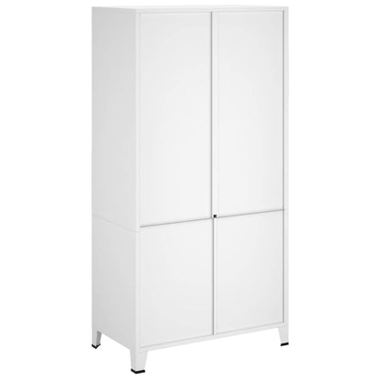 Industrial Kleiderschrank Weiß 90x50x180 cm Metall