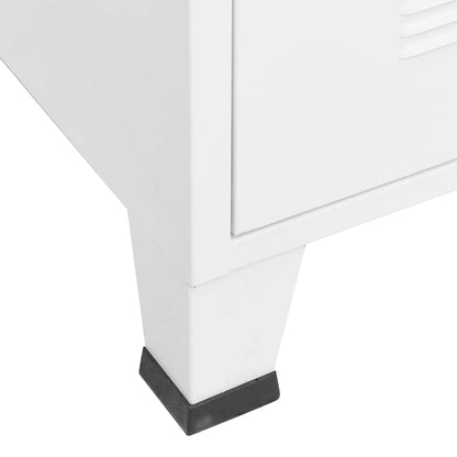 Industrial Kleiderschrank Weiß 90x50x180 cm Metall