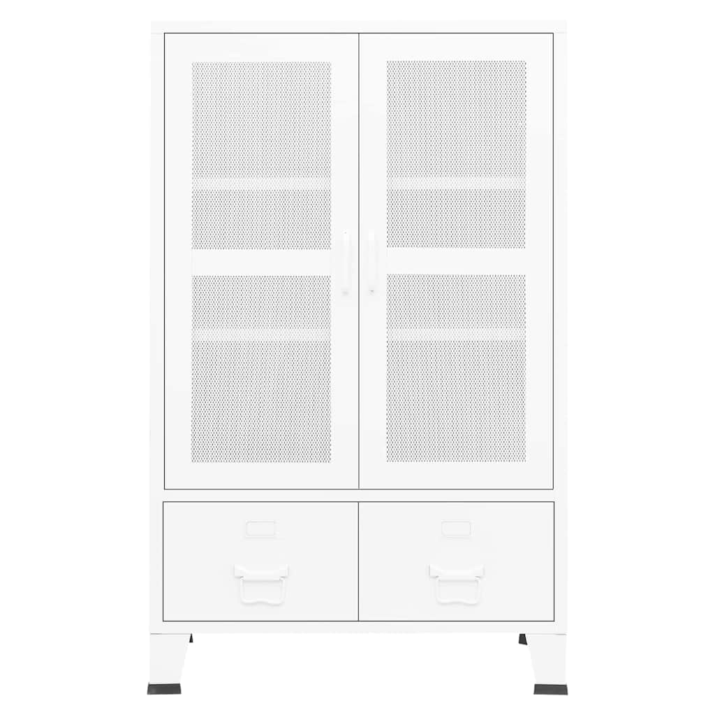 Lagerschrank Industrial Weiß 70x40x115 cm Metall
