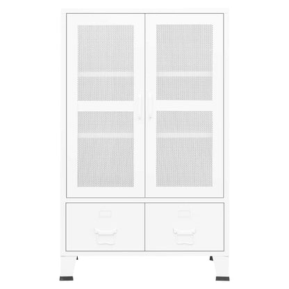 Lagerschrank Industrial Weiß 70x40x115 cm Metall