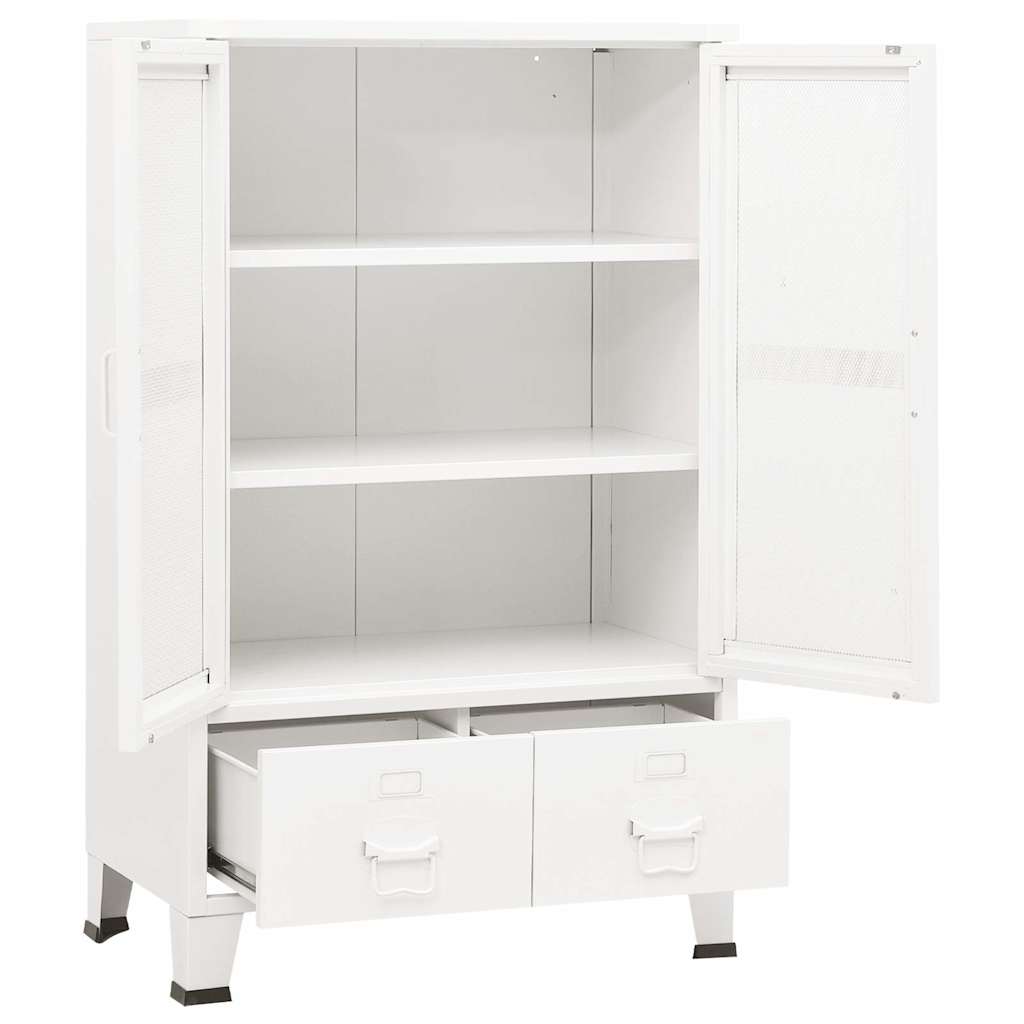 Lagerschrank Industrial Weiß 70x40x115 cm Metall