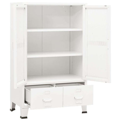 Lagerschrank Industrial Weiß 70x40x115 cm Metall