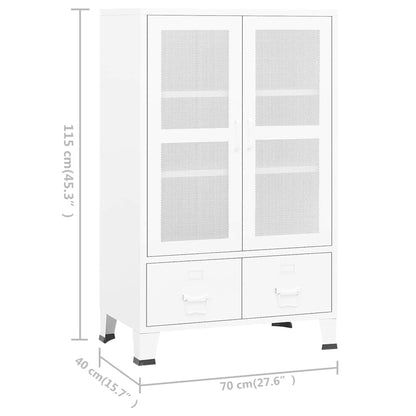 Lagerschrank Industrial Weiß 70x40x115 cm Metall