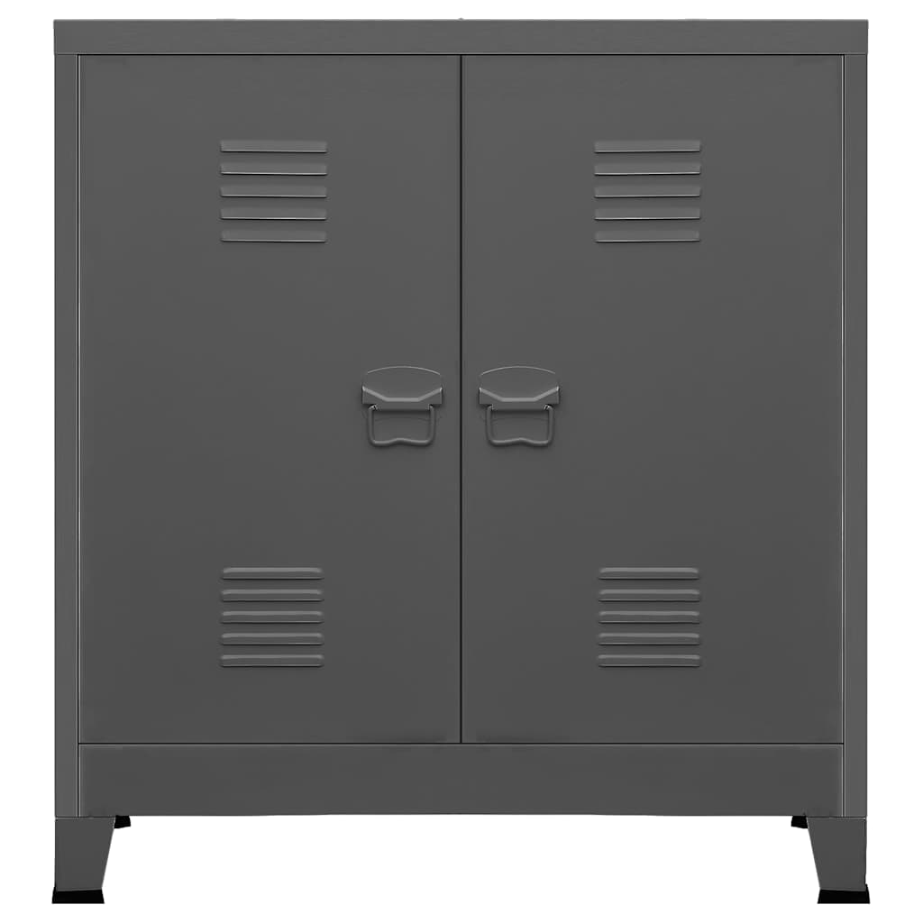 Aufbewahrungstruhe Industrial Anthrazit 90x40x100 cm Stahl