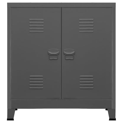 Aufbewahrungstruhe Industrial Anthrazit 90x40x100 cm Stahl