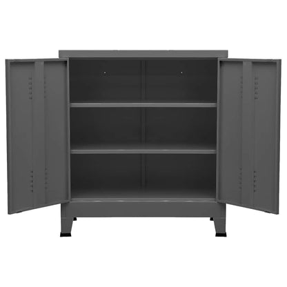 Aufbewahrungstruhe Industrial Anthrazit 90x40x100 cm Stahl