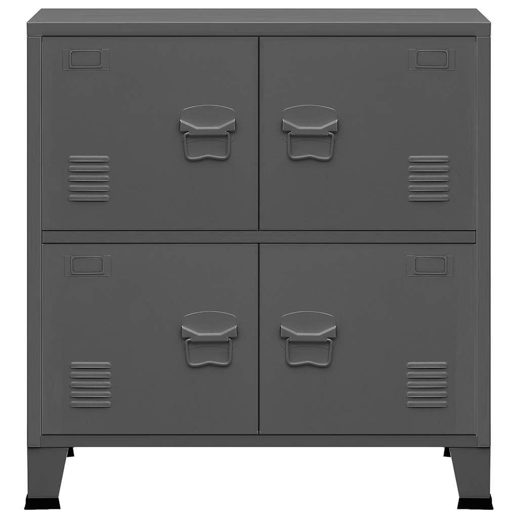 Aufbewahrungstruhe Industrial Anthrazit 75x40x80 cm Stahl