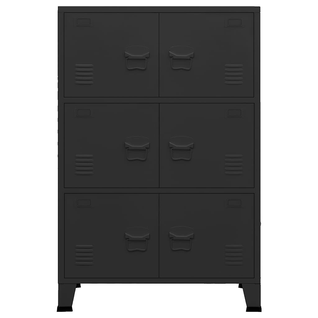 Lagerschrank Industrial Schwarz 75x40x115 cm Metall