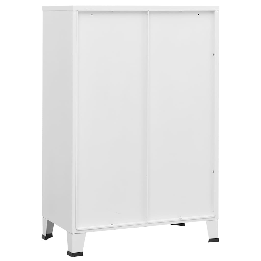Meuble de rangement industriel blanc 75x40x115 cm Métal
