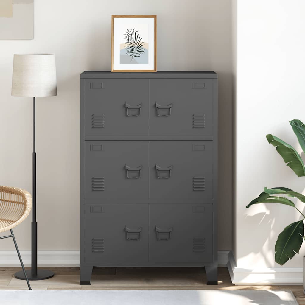 Lagerschrank Industrial Anthrazit 75x40x115 cm Metall