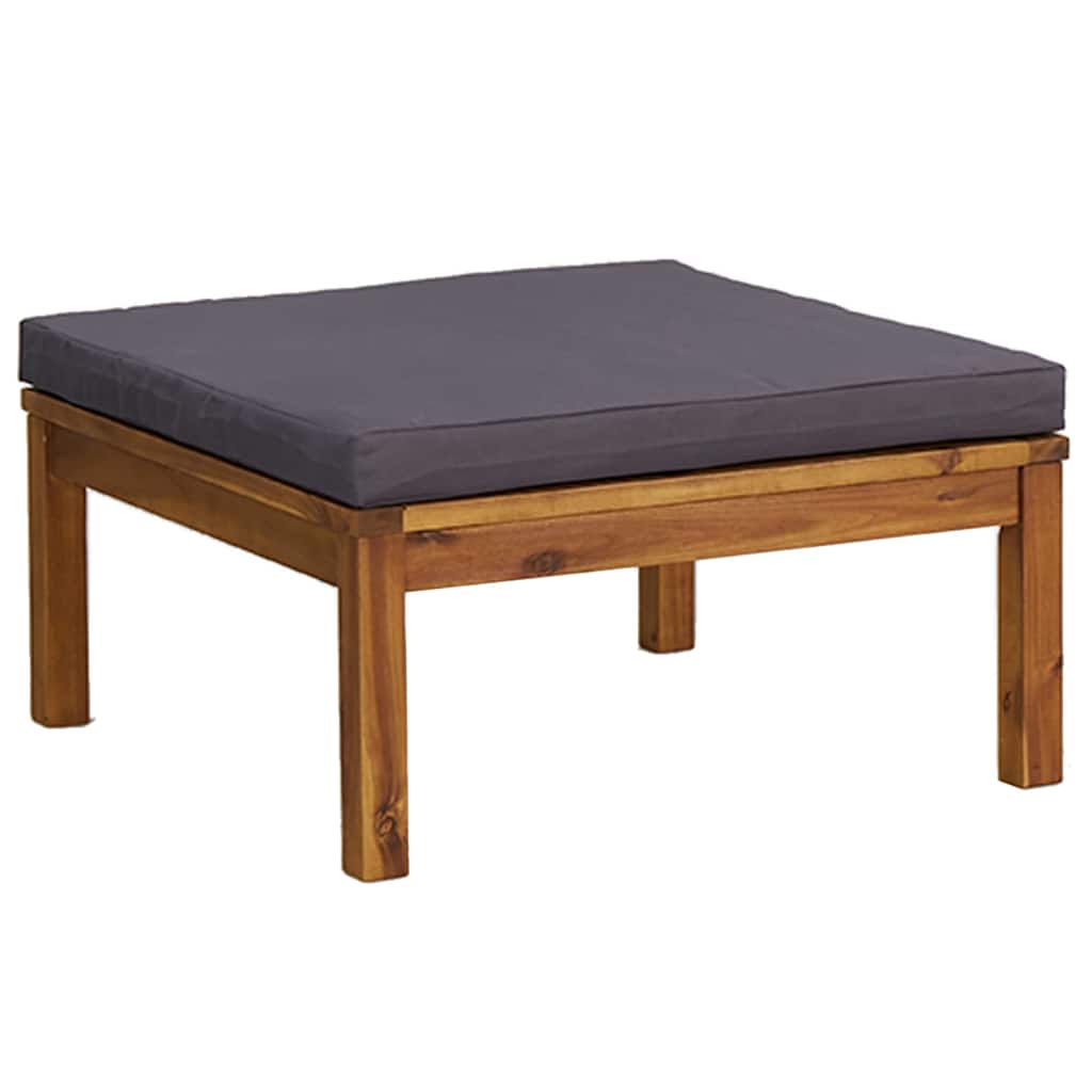 4-tlg. Garten-Lounge-Set mit Auflage Massivholz Akazie