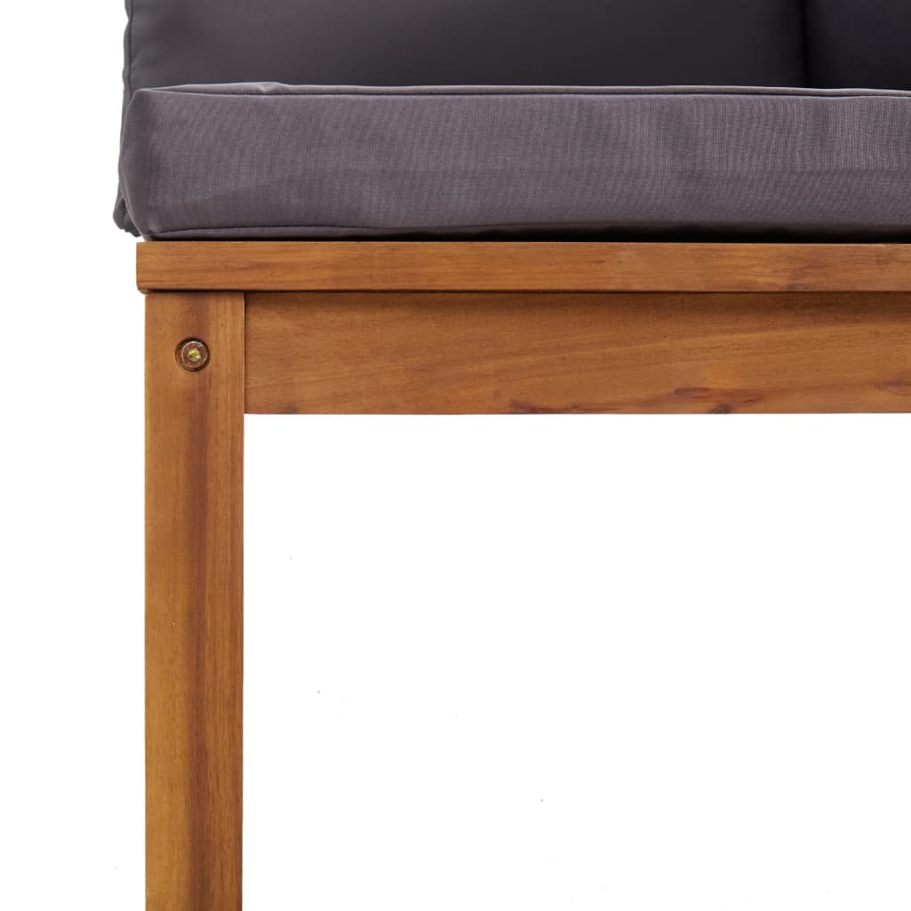5-tlg. Garten-Lounge-Set mit Auflage Massivholz Akazie