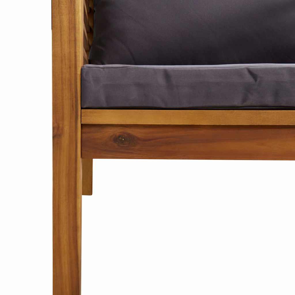 6-tlg. Garten-Lounge-Set mit Auflage Massivholz Akazie