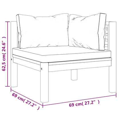 4-Sitzer-Gartensofa mit Kissen Massivholz Akazie