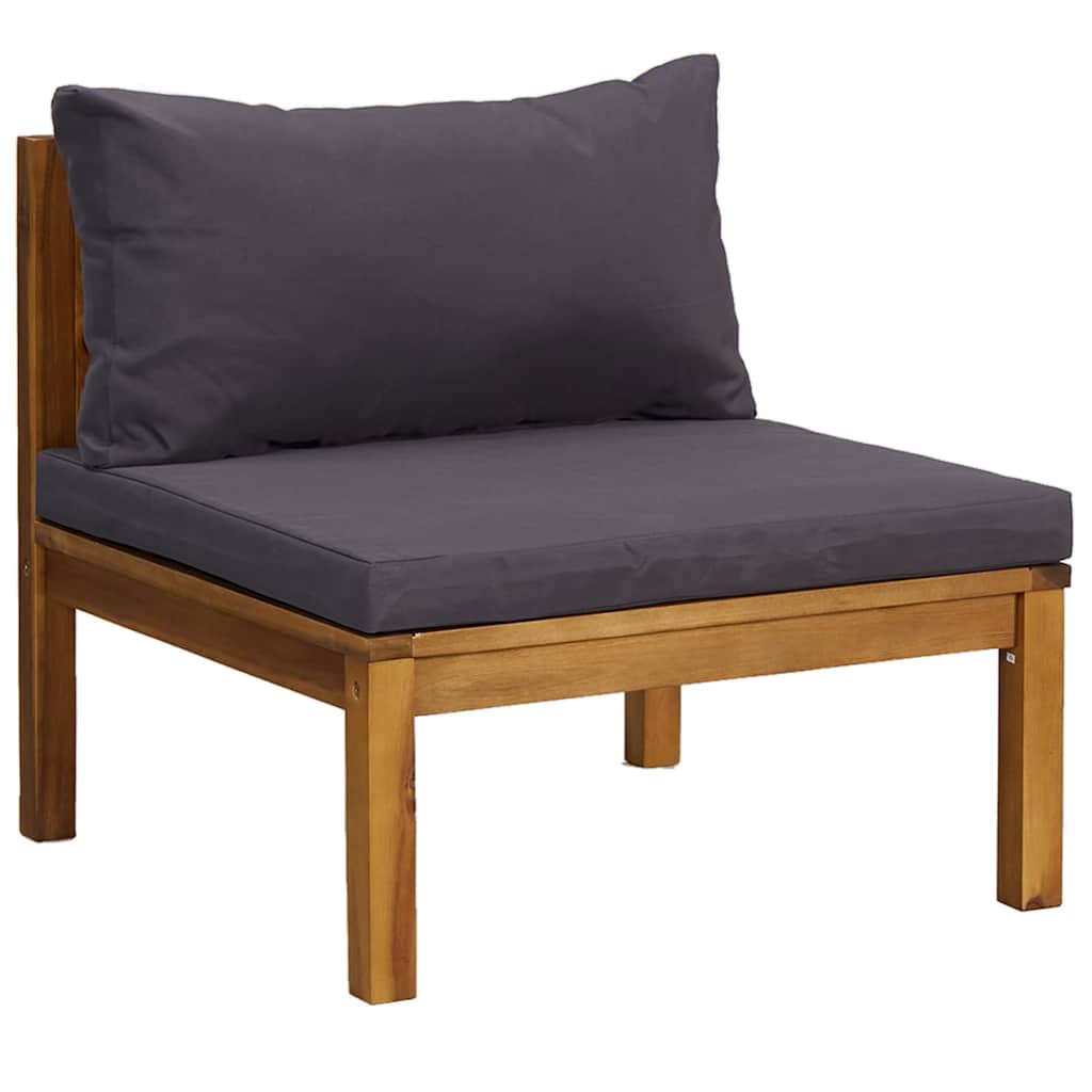6-tlg. Garten-Lounge-Set mit Auflage Massivholz Akazie
