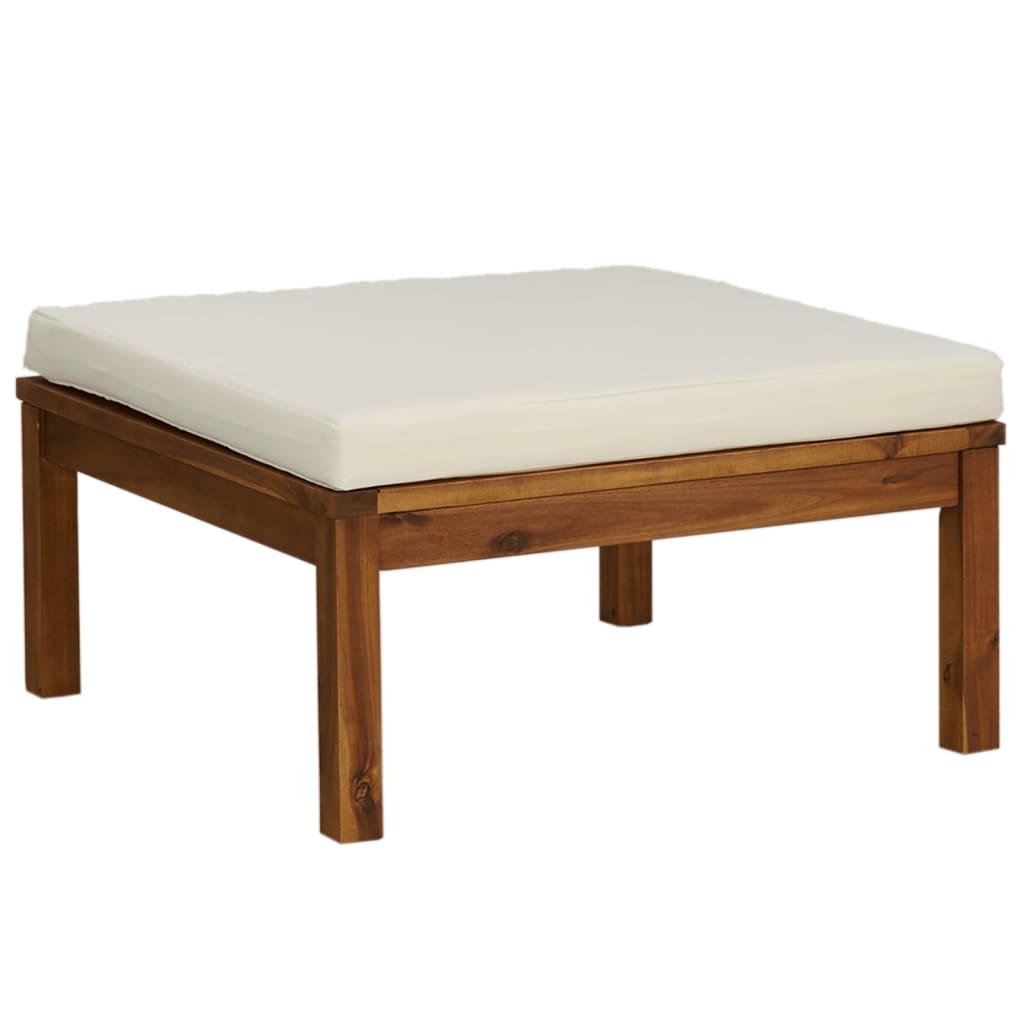 4-tlg. Garten-Lounge-Set mit Creme Kissen Massivholz Akazie