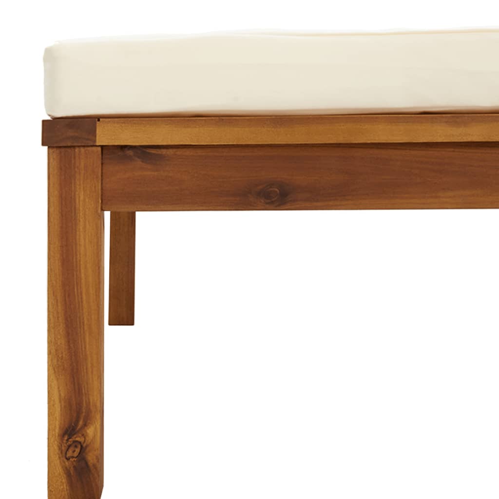 4-tlg. Garten-Lounge-Set mit Creme Kissen Massivholz Akazie