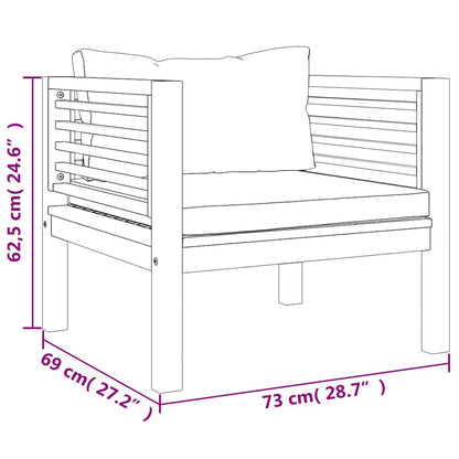 7-tlg. Garten-Lounge-Set mit Creme Kissen Massivholz Akazie