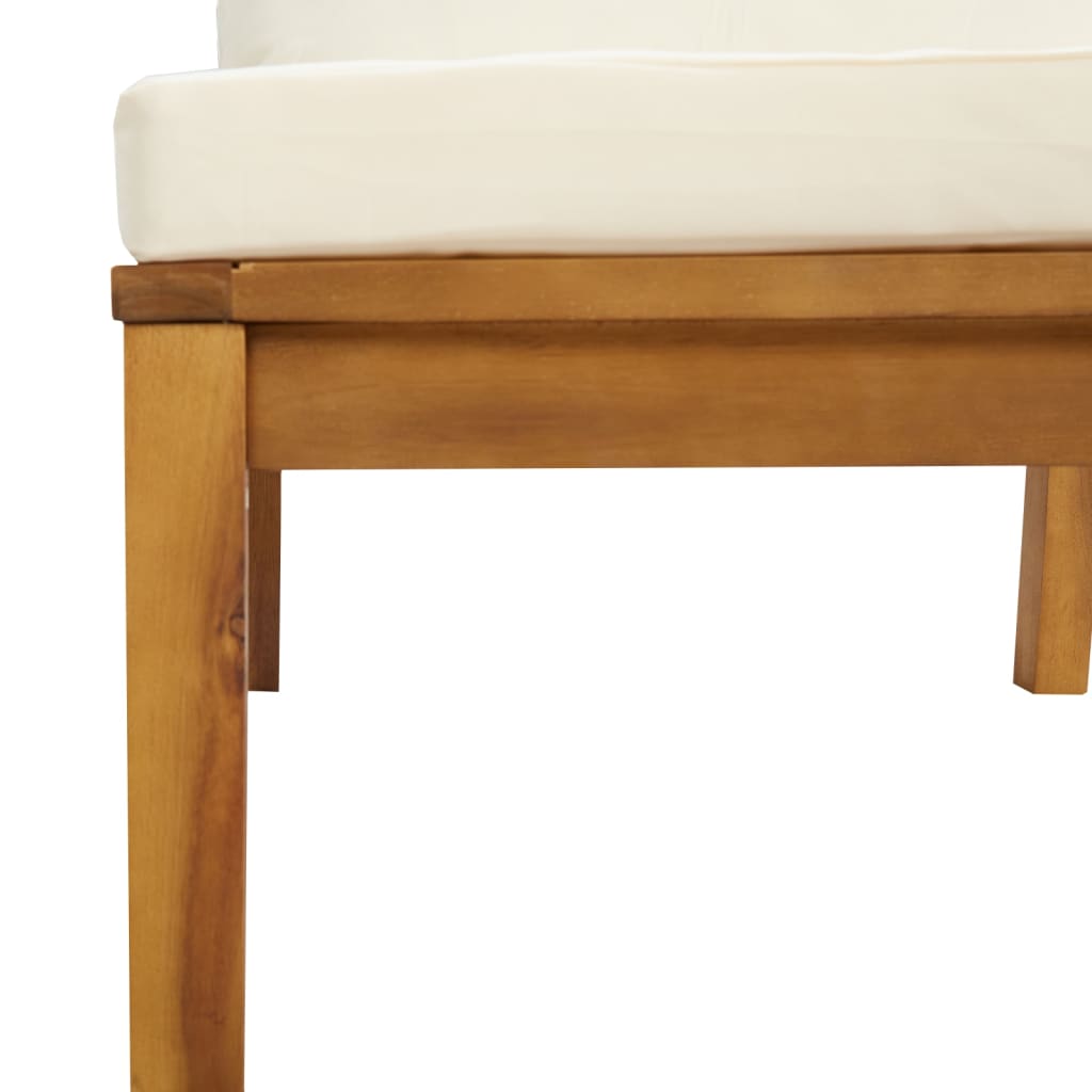8-tlg. Garten-Lounge-Set mit Creme Kissen Massivholz Akazie