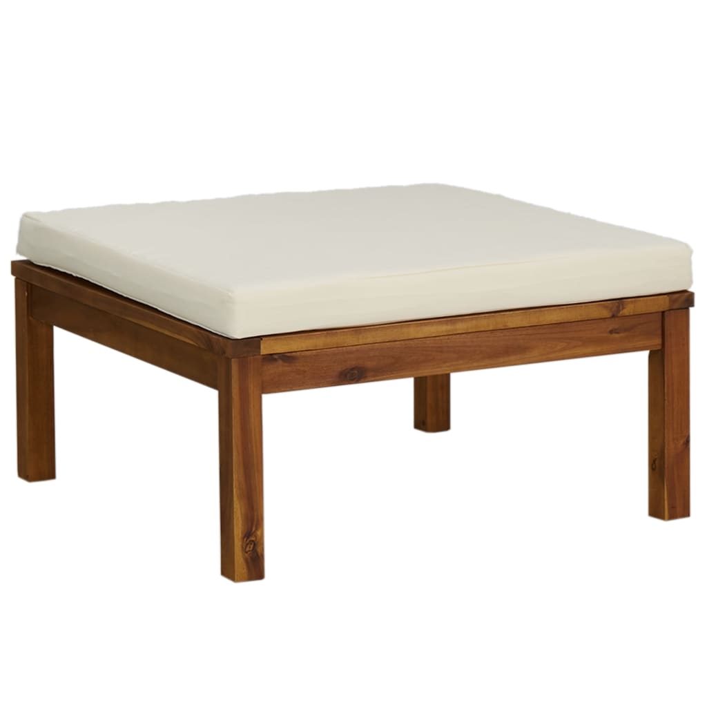 8-tlg. Garten-Lounge-Set mit Creme Kissen Massivholz Akazie