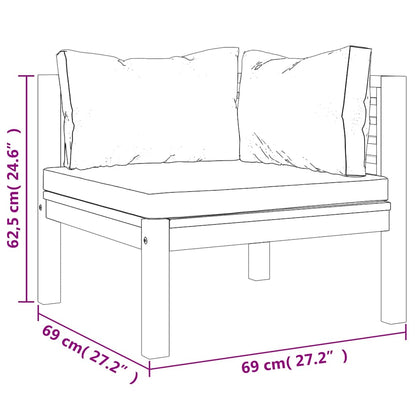 9-tlg. Garten-Lounge-Set mit Creme Kissen Massivholz Akazie