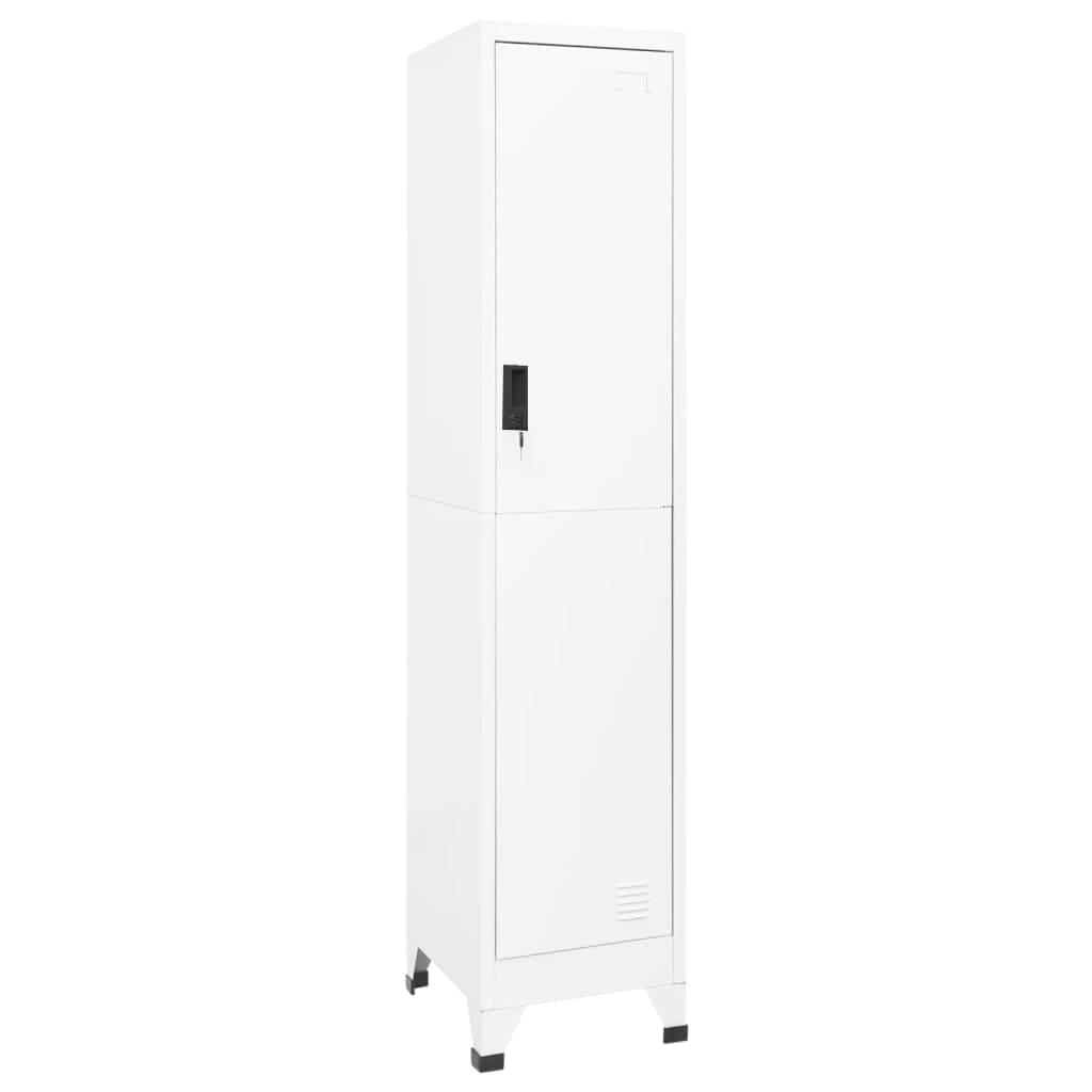 Armoire vestiaire blanche 38x45x180 cm en acier