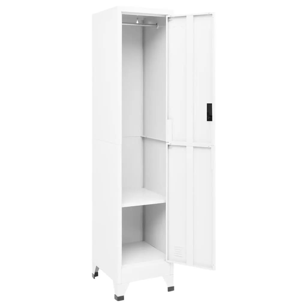 Armoire vestiaire blanche 38x45x180 cm en acier