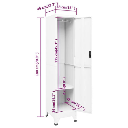 Schließfachschrank Weiß 38x45x180 cm Stahl