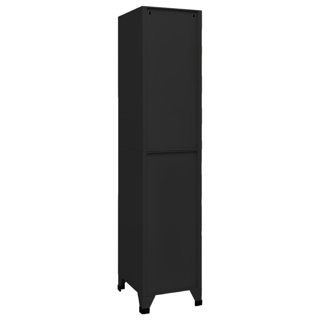 Locker cabinet black 38x45x180 cm steel