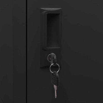 Schließfachschrank Schwarz 38x45x180 cm Stahl