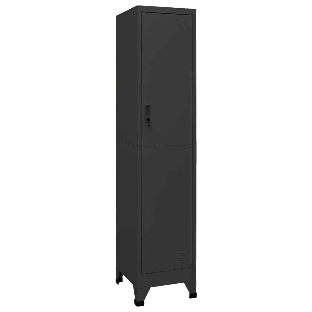 Locker cabinet anthracite 38x45x180 cm steel
