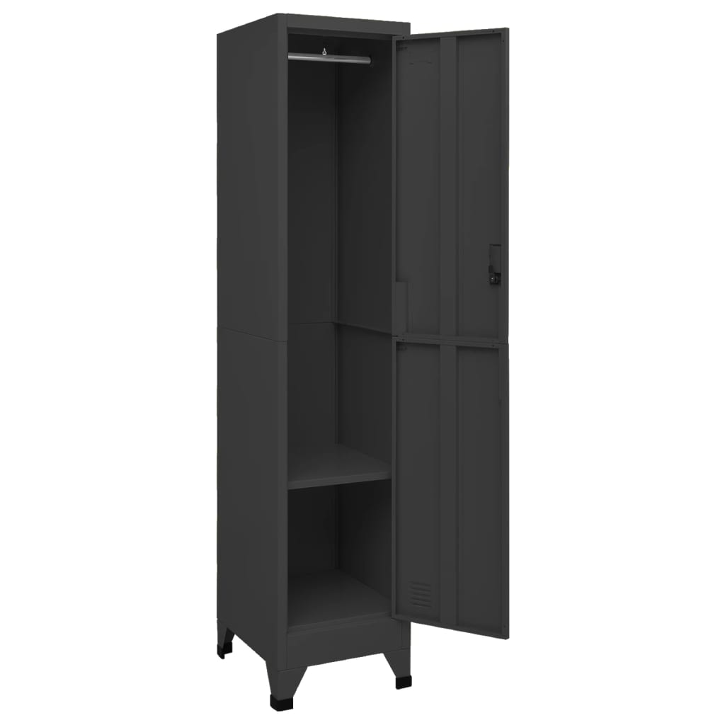 Locker cabinet anthracite 38x45x180 cm steel