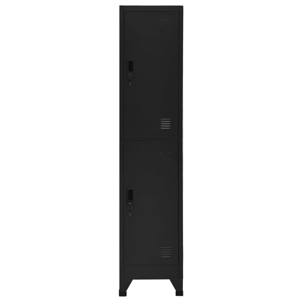 Locker cabinet black 38x45x180 cm steel