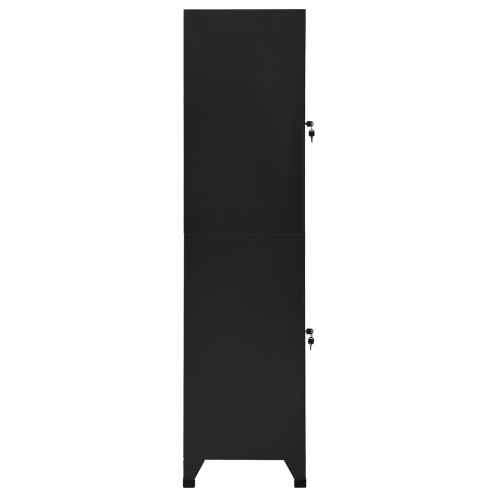 Locker cabinet black 38x45x180 cm steel