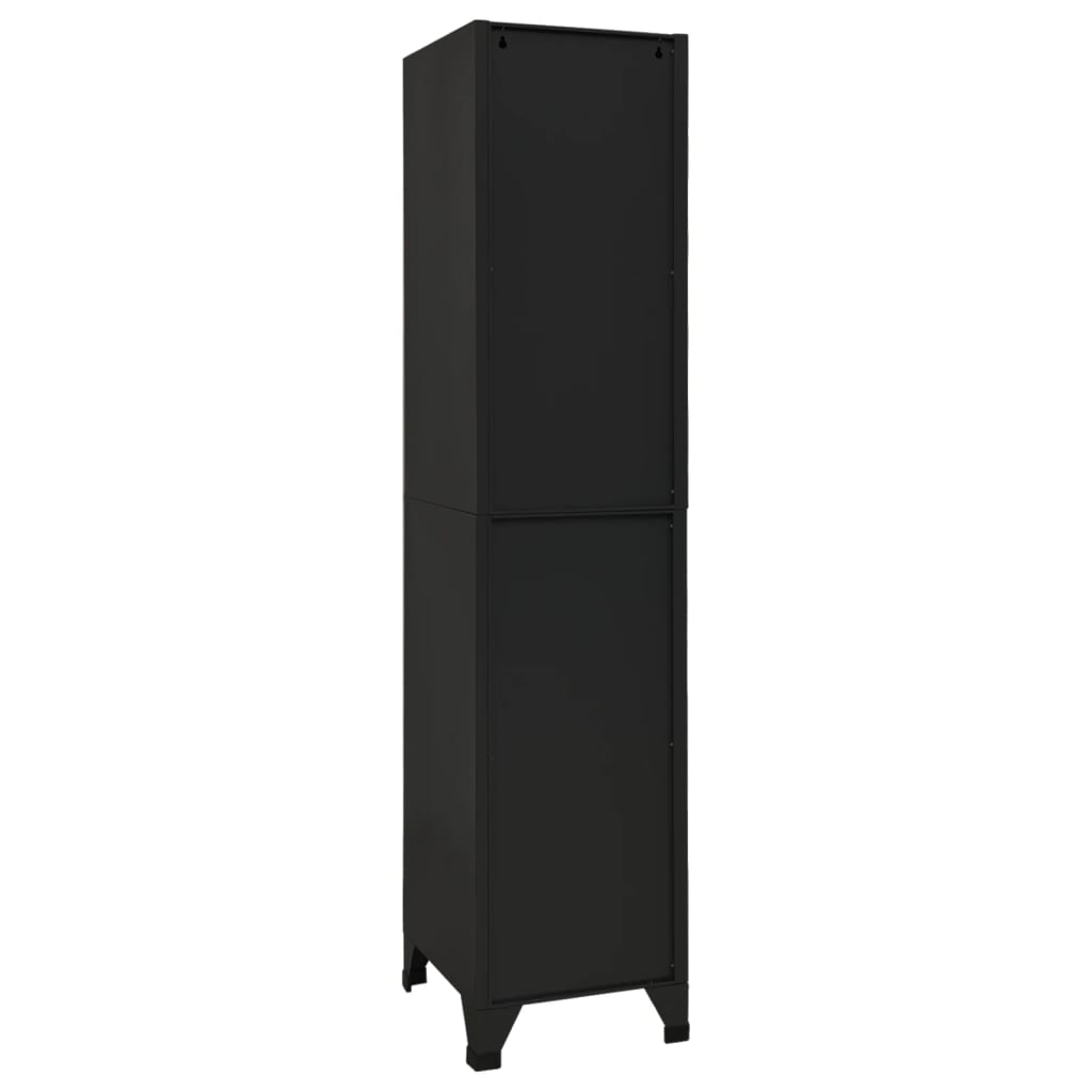 Locker cabinet black 38x45x180 cm steel
