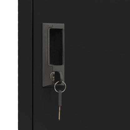 Schließfachschrank Schwarz 38x45x180 cm Stahl