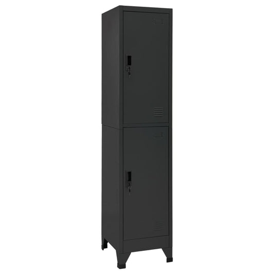 Locker cabinet anthracite 38x45x180 cm steel