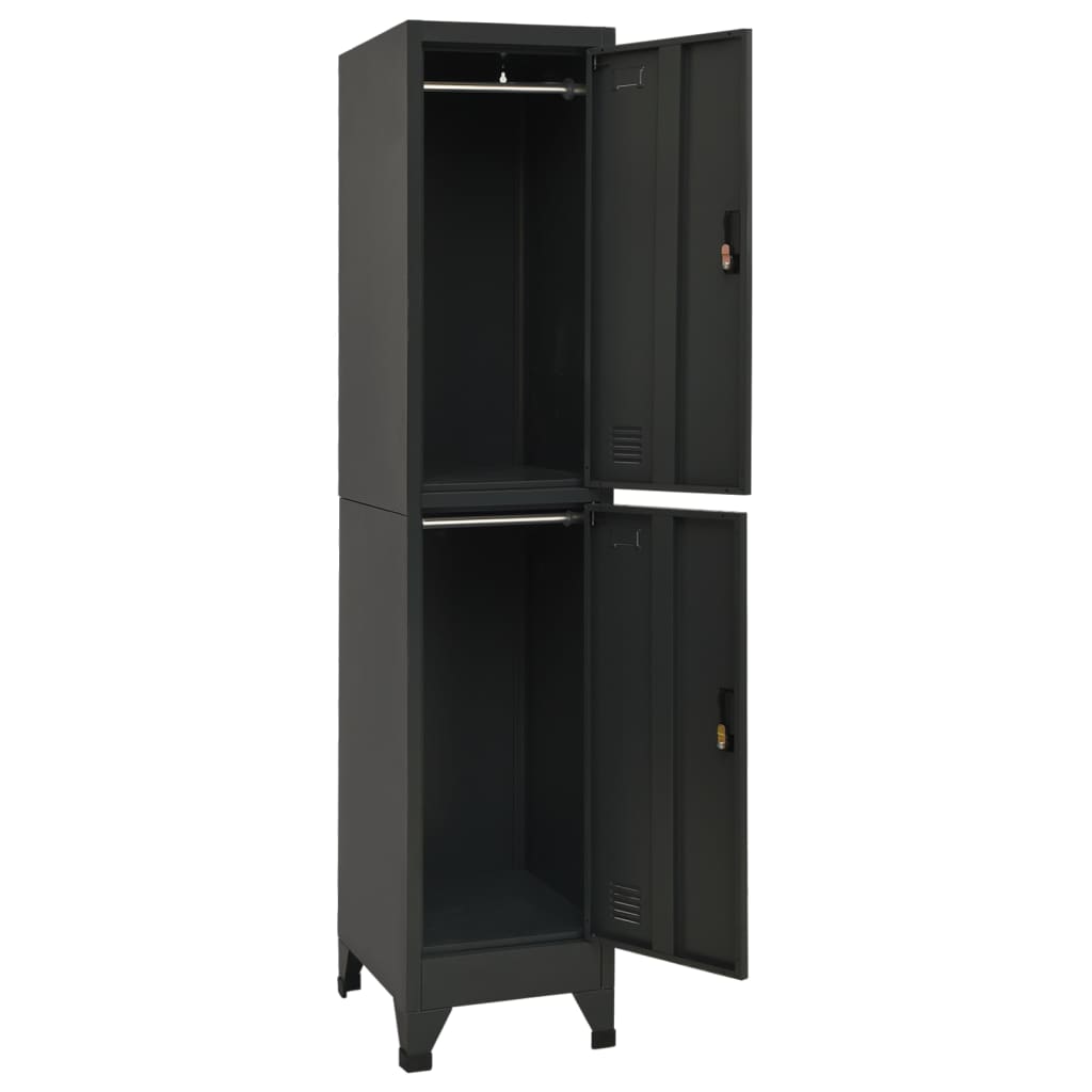 Locker cabinet anthracite 38x45x180 cm steel
