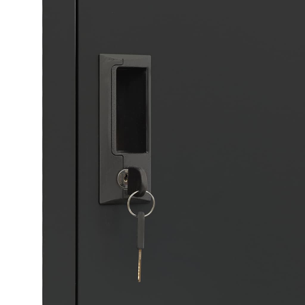 Schließfachschrank Anthrazit 38x45x180 cm Stahl