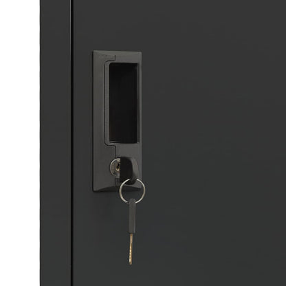 Schließfachschrank Anthrazit 38x45x180 cm Stahl